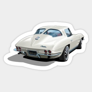 1963 corvette in white Sticker